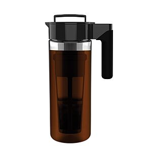 Takeya Glass Cold Brew Coffee Maker for Iced Coffee, Airtight Pitcher, Premium Quality, 2 Quart, Black Lid and Handle $25.16