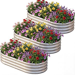 [AC]AHEONLAR 3 Pack 6×3×1ft Galvanized Raised Garden Bed Silver $44.99 + Free S&H at Amazon