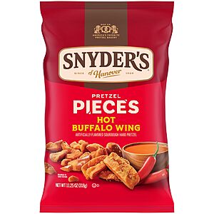 2/$5 S&S MultiBuy AMZ: Snyder's of Hanover Hot Buffalo Wing or Honey Mustard Flavored Pretzel Pieces, 11.25 Oz