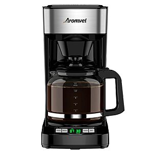 Aromvel 12 Cup Coffee Maker with LED Display, Drip Coffee Machine $19.99