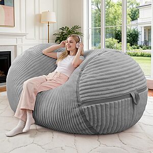 Prime Members: 4' HABUTWAY Memory Foam Bean Bag Chair (Light Grey) $51.99 + Free Shipping