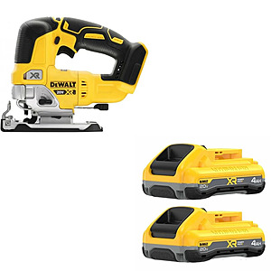 DeWalt DCS334B Brushless XR Jigsaw W/ FREE 4Ah Powerpack Battery, 2 Pack DCB2104-2 $239