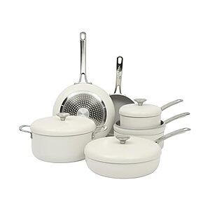 Sur La Table 10-Piece Ceramic Nonstick Forged Aluminum Cookware Set (Linen White) $64.99 + Free Shipping w/ Prime or $6 Fee per Order