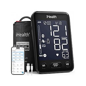 $20.99 | iHealth Accu Bluetooth Upper Arm Blood Pressure Monitor with Large Cuff at Woot!
