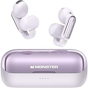 $19.99* | Monster AC601 Wireless Open ENC Earbuds w/ Comfort Clip-On (Purple) at Amazon