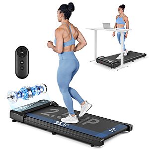 $79.99: THERUN Walking Pad Under Desk Treadmill 2.5HP 300LBS 0.6-3.8MPH 40" Belt at Amazon