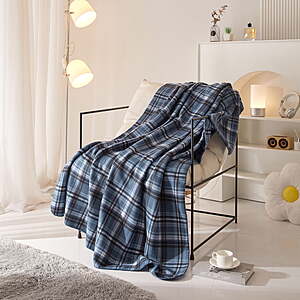 Mainstays Cozy Blue Plaid Fleece Throw Blanket, 50"x 60", All Ages $4.22 + Free S&H w/ Walmart+ or $35+