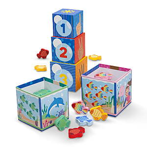 Melissa & Doug Ms. Rachel Sort and Count Nesting and Stacking Blocks w/ 15 Wooden Fish $8.00 + Free S&H w/ Walmart+ or on $35+
