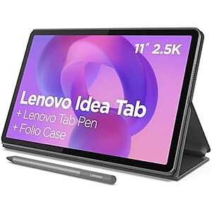 $199.99* | Lenovo Idea Tab Tablet: 11" 2.5K Touch, MediaTek 6300, 8GB RAM, 256GB UFS, Tab Pen at Amazon