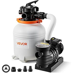 Vevor 12" 1/3 HP 3000 GPH Sand Filter Pump Pool Filtration System $104.99