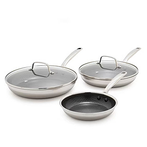 5-Piece Blue Diamond Bond Non-Stick Diamond Infused Ceramic Tri-Ply Stainless Steel Hybrid Cookware Set $42.88 + Free Shipping