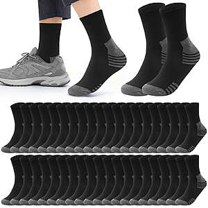 Usavemo 20 Pairs Mens Plus Size Socks Casual Socks Athletic Ankle Socks for Men Size 13-15 $21.57