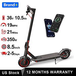 AOVOPRO ES80 Foldable Electric Scooter 350W Motor 36V10.5Ah 19mph Max Speed 21 Mile Range 8.5inch Solid Rubber Tires integrated headlight and Taillight $99.8 + Free Shippin $99.85