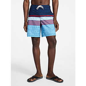 $3.25: George Men's and Big Men's E-Board Swim Trunks with UPF 50+, 9" Inseam(Blue Cape/Print Americana) at Walmart.com