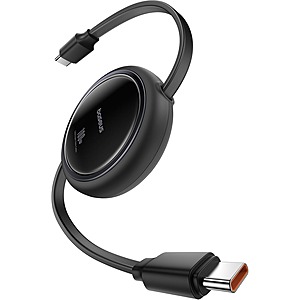 3.3' Baseus 100W Retractable USB-C to USB-C 5A Charging Cable $6.65 + Free Shipping w/ Prime or $35+ Orders
