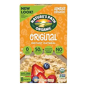 [NEW, SnS, AC] $13.82 | 6-Pack 14-Oz Nature's Path Organic Original Instant Oatmeal at Amazon