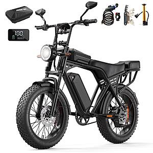 Aairsk X5 20" Fat Tire Electric Bike 1500W Peak Motor 48V15Ah All Terrain E-Bike $396.90 + Free Shipping