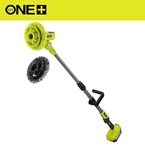 RYOBI ONE+ 18V Cordless Telescoping Power Scrubber (Tool Only) w/ 7 in. VORTEX Hard Bristle Brush $79