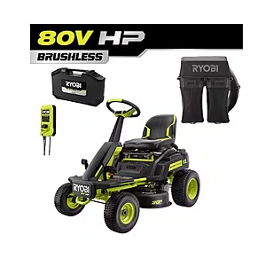 R1 80V HP Brushless Battery Cordless Electric 30 in. Riding Mower with Bagger, 14.0 Ah Battery and Charger $2999.99