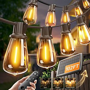 102ft Addlon Outdoor Solar Waterproof String Light w/ Remote $19.30 @ Amazon