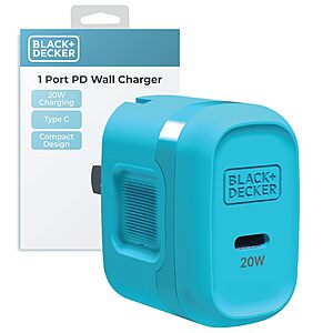 Amazon – BLACK+DECKER 20W GaN USB-C Wall Charger $10.79 w/ Code