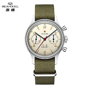 Seagull 1963 Men's Chronograph Mechanical Watch ST1901 Manual Winding 37.5mm Canvas Strap $147 + Free S/H $146.7