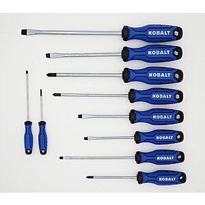 Kobalt 10 -Piece 6-in Magnetic Screwdriver Set + Free Shipping $14.98