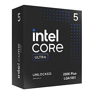 Intel Core Ultra 5 250K Plus Arrow Lake 4.2GHz Eighteen-Core LGA 1851 Boxed Processor - Heatsink Not Included $139.99