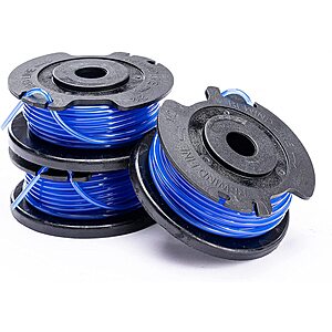 $6.34: Greenworks 3-Pack Trimmer Replacement Spools 1.65mm Cord 4.8m Each for 24V Trimmers Blue at Amazon
