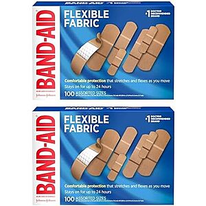 [SnS, AC] $9.86* | 2-Pk 100-Ct Band-Aid Flexible Fabric Adhesive Bandages at Amazon