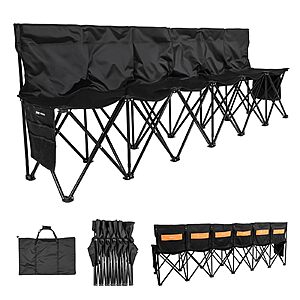 VEVOR 6 Seat Portable Folding Bench w/ Pockets & Carrying Bag(17.7"D x 96.5"W x 32.3"H) $56.64 + Free S&H at Amazon