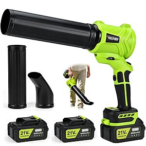 TNELTUEB 21V Cordless Leaf Blower w/ 180° Rotating Handle, 6-Speed, 2x4Ah Batteries & Charger $35.99 + Free Shipping