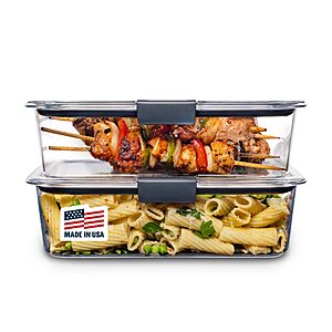 Rubbermaid Brilliance BPA-Free Food Storage Containers w/ Lids(2 Pack 9.6 Cup) $19.99 + Free S&H w/ Prime or $35+