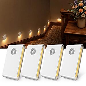 4-Pack EZVALO Rechargeable LED Stair Night Lights w/ Motion Sensor $10.94 + Free Shipping w/ Prime or on $35+