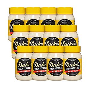 12-Pack 8-Oz Duke's Real Mayonnaise Jars $16.15 w/ S&S + Free Shipping w/ Prime or on $35+