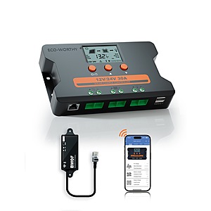 ECO-WORTHY 30A PWM Solar Charge Controller w/ Bluetooth & WiFi $37.80 + Free Shipping