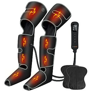 SHINE WELL Leg Massager with Heat and Compression for Circulation, 3 Heat 3 Modes 3 Intensities $65