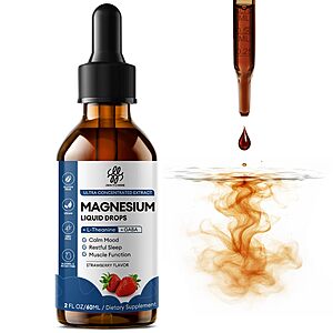 (2 Fl Oz) Liquid Magnesium Glycinate Drops for Sleep Support & Nighttime, Strawberry Flavor $7.19