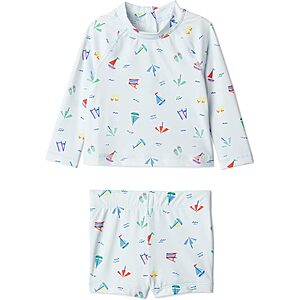 Amazon Essentials x Sofia Grainge Toddlers and Baby Boys' Two-Piece Long Sleeve Rashguard and Shorts Set $9.4