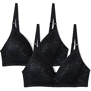 Amazon Essentials Women's Lined All Over Stretch Lace Maternity Nursing Bra, Pack of 2 $19.27