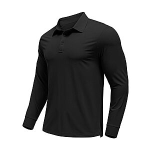 PINSPARK Men's Long Sleeve UPF 50+ Moisture Wicking Golf Polo Shirt (Various) $8.99 + Free Shipping w/ Prime or on $35+