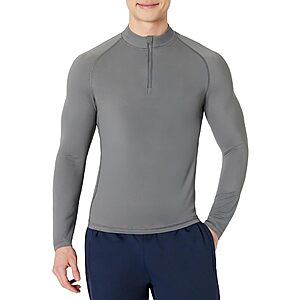 Amazon Essentials Men's Long-Sleeve Quarter Zip Rash Guard Shirt, Slim Fit, Quick-Dry Swim Stretch Fabric $7.49