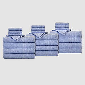 24-Piece True Hue Cotton-Blend Bleach Safe Bath Towel Set (Blue, Gray) $17.90 + Free Shipping w/ Walmart+ or on $35+