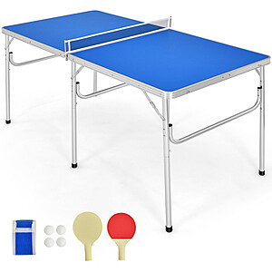 Costway 5' Portable Ping Pong Table Tennis Folding Table w/ Accessories $86 + Free Shipping
