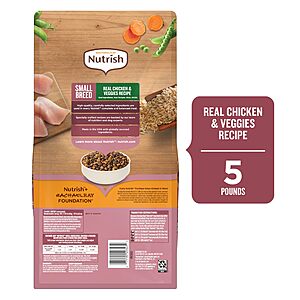 $6.06 or less S&S, Clip Q: Nutrish Small Breed Dry Dog Food with Chicken, 5 lb. Bag (Rachael Ray)