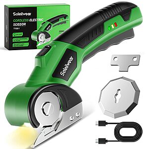 Soleilwear Cordless Rechargeable Cardboard Cutter w/ LED Light & 2 Blades $15.99 + Free Shipping w/ Prime or on $35+