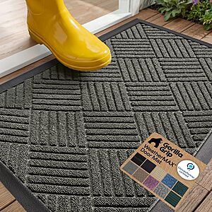Lightning deal, GORILLA GRIP WeatherMAX Door Mat, Indoor Outdoor Use, 29x17 Gray Diamond, $14.49, Amazon
