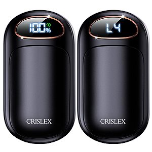 CRISLEX Electric Hand Warmers Rechargeable 2 Pack, 4 Levels Fast Heat, Reusable Hand Warmers with LED Display, Portable Magnetic Pocket Heater $10 AC + Free Shipping