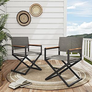 Grand patio Extra-Wide Folding Directors Chairs Set of 2, Outdoor Dining $130 + Free Shipping