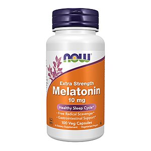 [S&S] $6.85: NOW Foods Melatonin Extra Strength 10 mg (100 Veg Capsules)